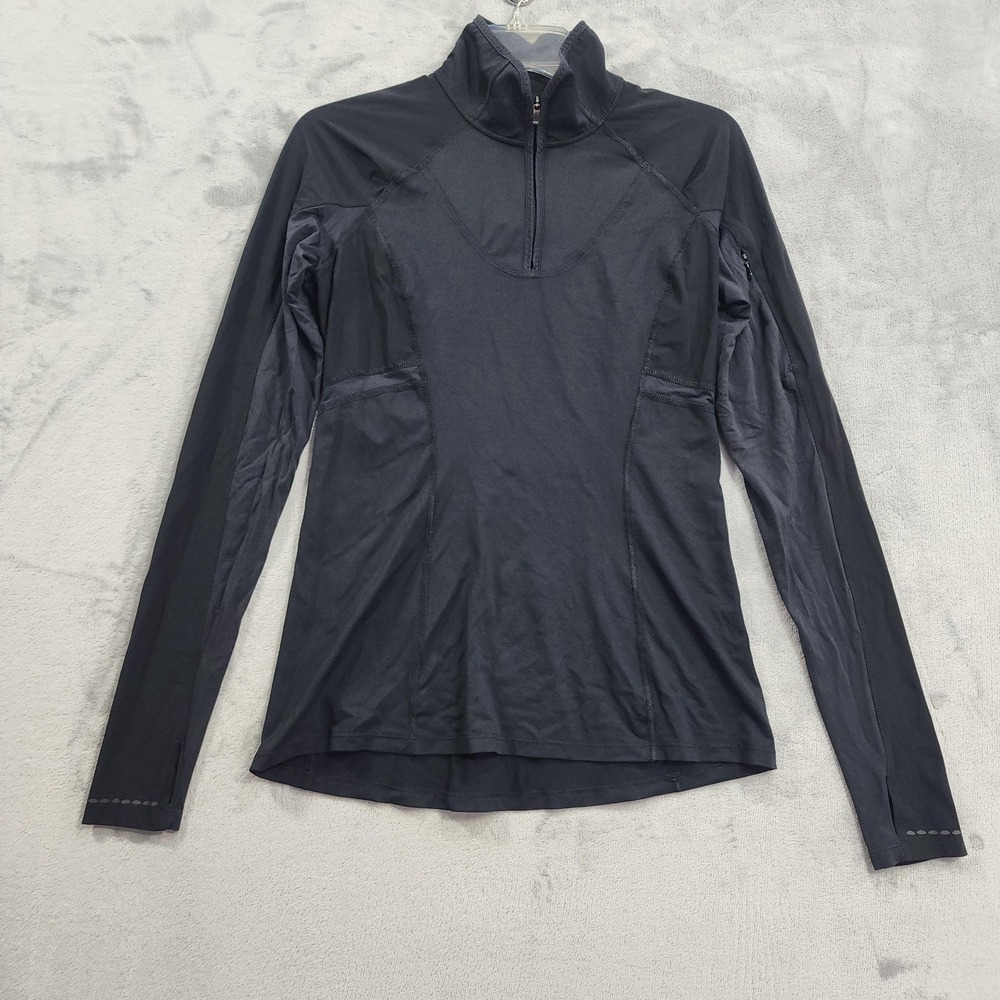Lululemon Rulu Ventscape Define Half Zip Shirt Womens 6 Black Top Jacket Running